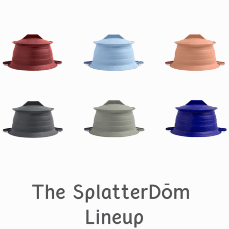 LīQ Home SplatterDōm splatter guard lineup in multiple colors for stovetop protection